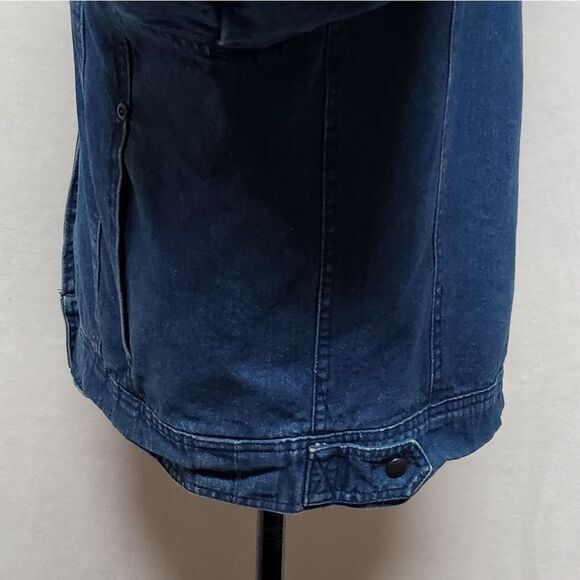 RARE Vintage 1970s Etienne Aigner Blue Tapered Sleeve Filled Puffer Denim Jacket - Picture 7 of 13